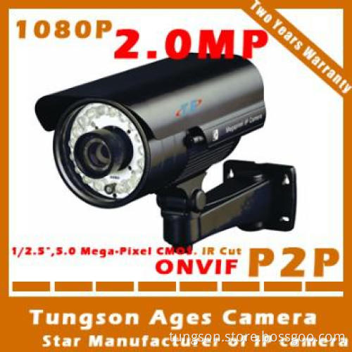 P2P 2 Megapixel Outdoor Network Camera waterproof IR 30--40m fixed